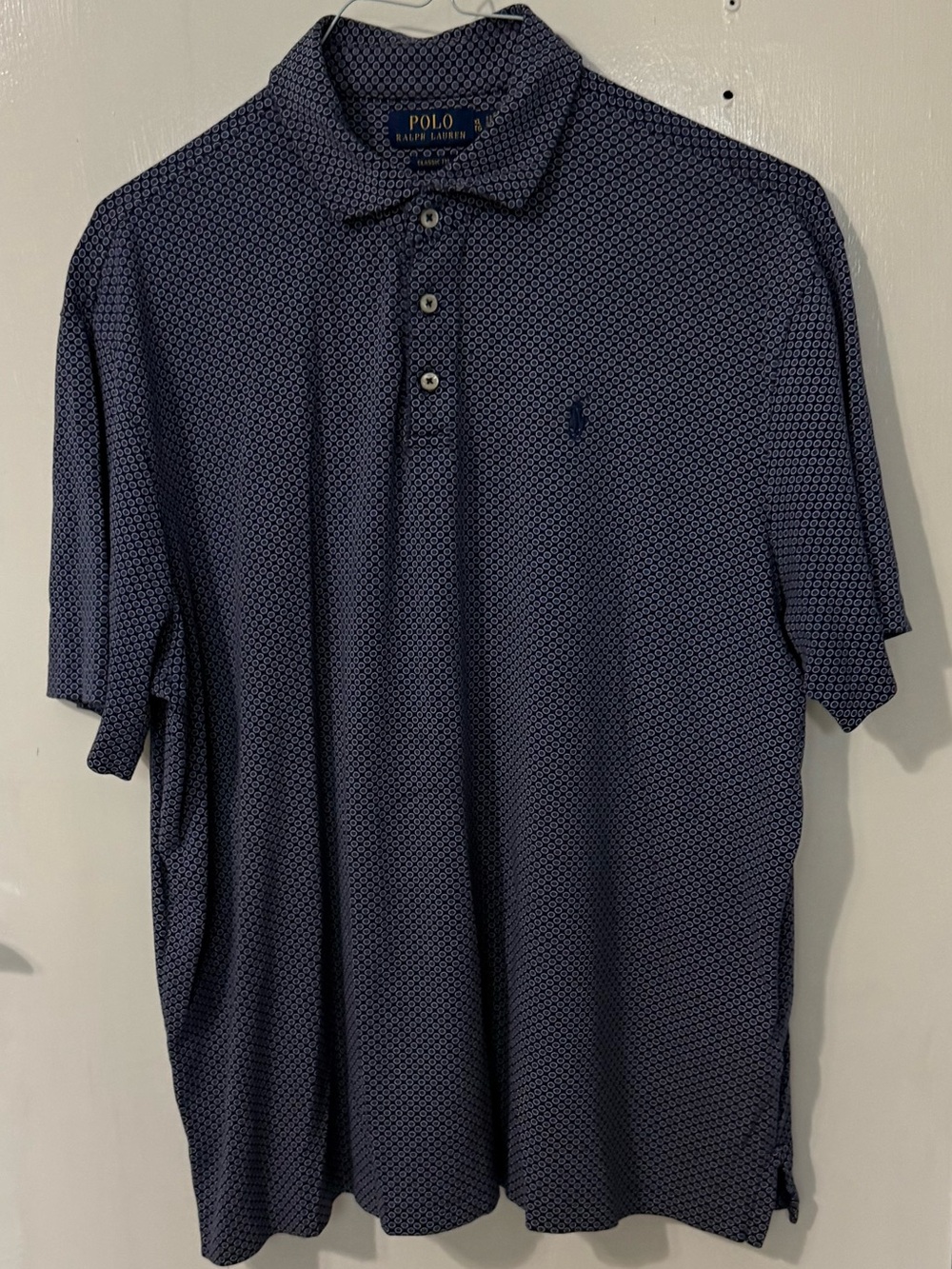 Ralph Lauren Navy Micro-Dot Polo Shirt